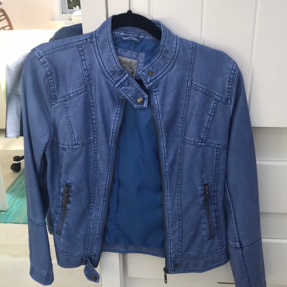 Blue  pleather jacket